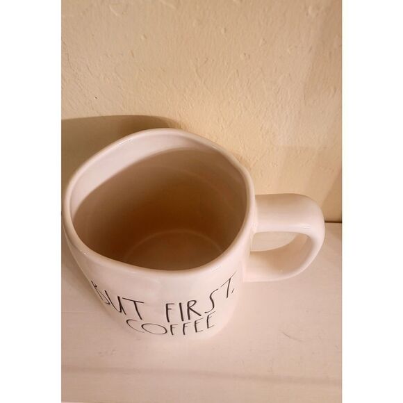 Rae Dunn  BUT FIRST COFFEE white coffee cup - Picture 7 of 12